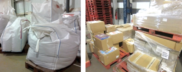 High levels of waste and lack of material organisation